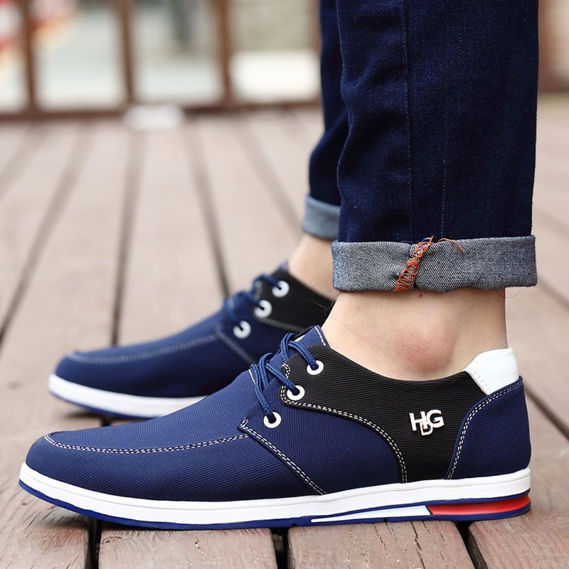 Men's youth korean style british fashion trendy men's shoes business shoes slip-on casual canvas shoes wholesale dropshipping