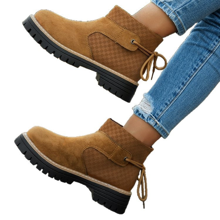 plus sizeboots women's fall and winternew arrivalknee socks classic big toe short boots british style high-top rhubarb boots