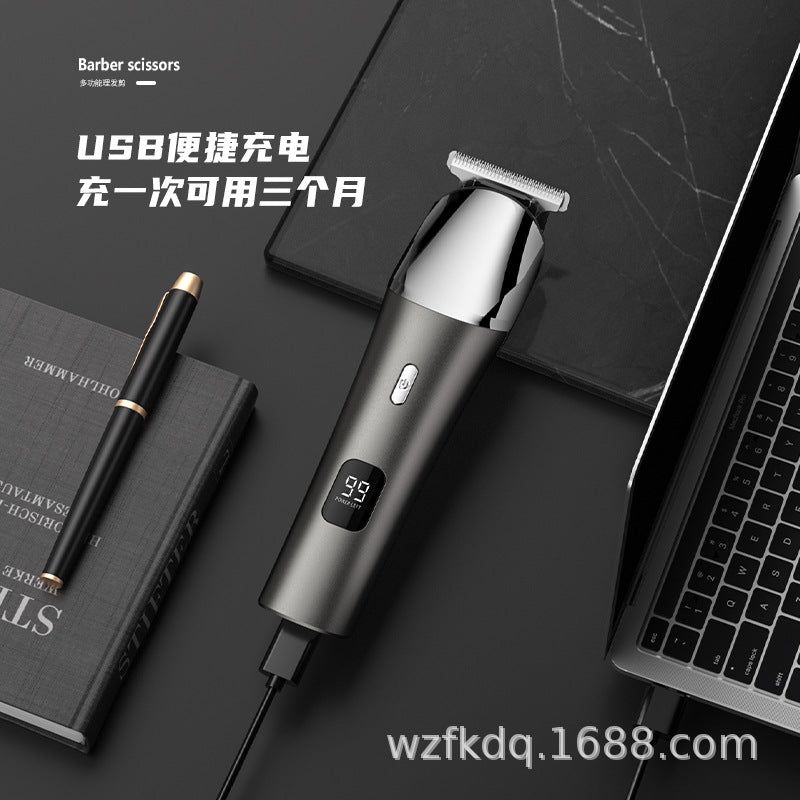New arrival electric hairdresser suit five-in-one digital display washable electric clipper usb charging engraving push silent design