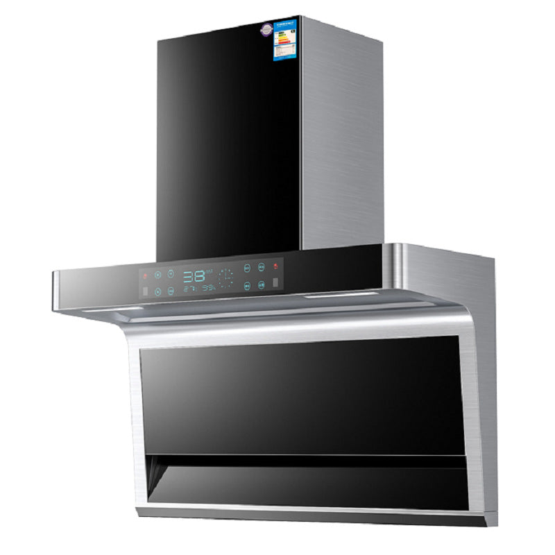 Wholesale high suction 7-shaped top and side double suction range hood for home kitchen new arrival warm dish insulation range hood