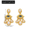 Wholesale devil's eye earrings - european & american cross-border jewelry, light luxury, high-end, retro, niche design, pearl drop earrings for women