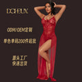 Dcheux european and american cross-border hot-selling wholesale sexy nightgown lace hollow see-through large size long skirt can be customized