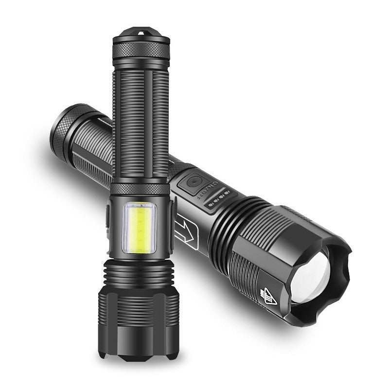 Cross-border XHP50 flashlight zoom power display flashlight USB charging strong light flashlight HXP70 flashlight