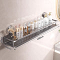 Suction cup shelf - wall mounted, no drilling required - bathroom & toilet organizer for vanity, washroom, and restroom