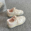 Women's sneakers - mesh breathable casual shoes - trendy ins style - new spring/summer 2025 collection - versatile chunky platform white shoes