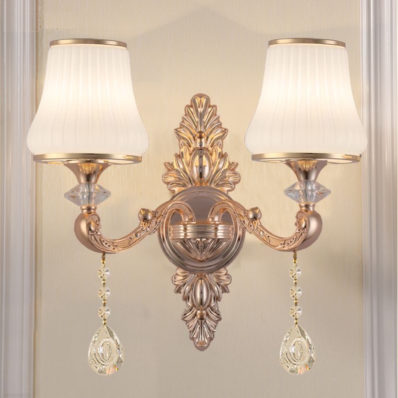 Crystal living room wall lamp european style bedroom club background wall zinc alloy wall lamp casual modern bedside lamp aisle lamp