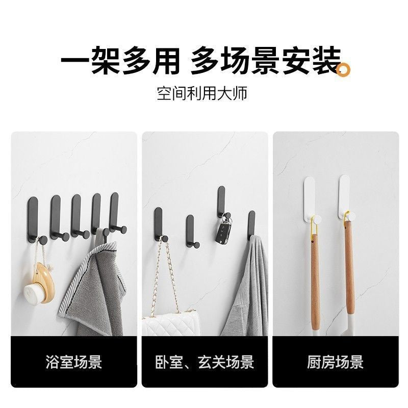Wholesale space aluminum gun gray row hook coat hook bathroom door back wall wardrobe towel hook coat hook no punching