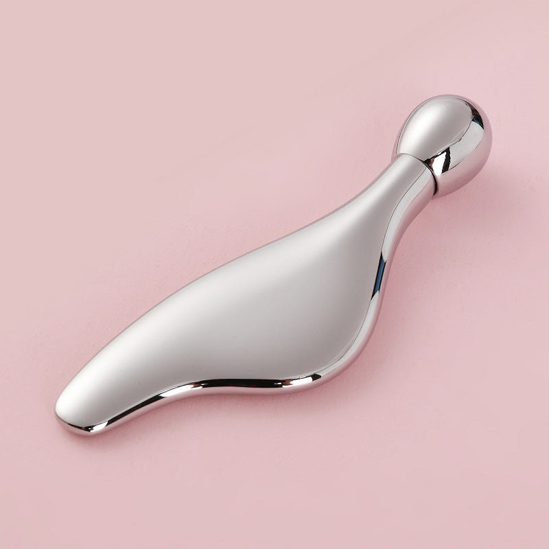 Metal eye roller ball teardrop shaped massage stick eye cream stick single ball lifting facial massage gift box facial beauty stick