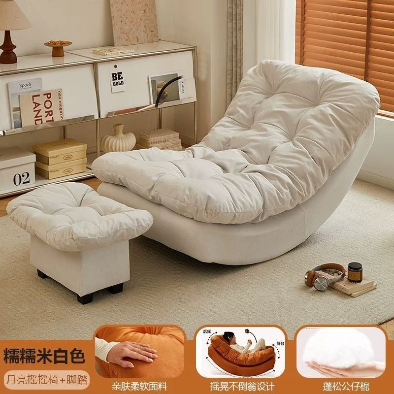 Moon rocking chair recliner - lounging, sleeping, lazy sofa - home leisure living room balcony single sofa chair
