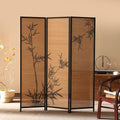 Screen bamboo tea room partition bamboo woven living room enclosure chinese style bamboo shadow foldable solid wood screen partition living room enclosure