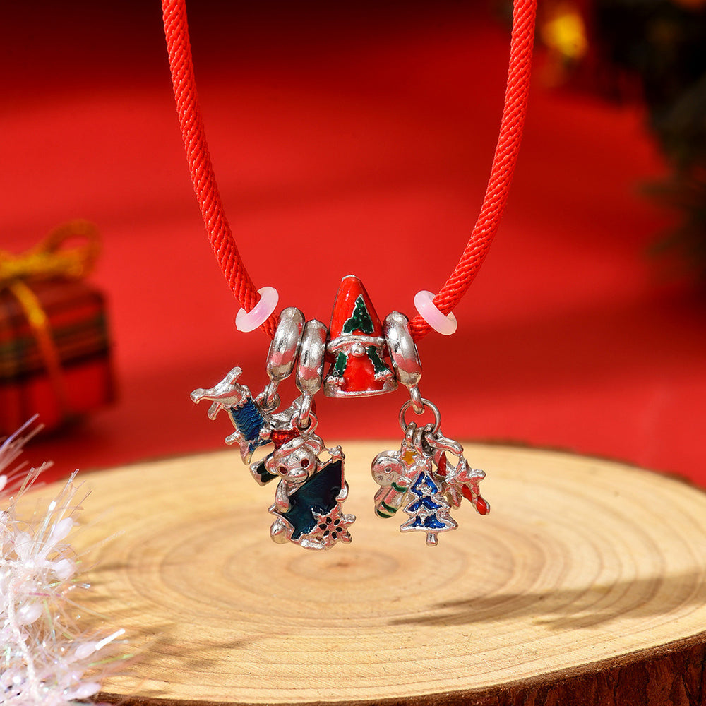 Wholesale european and american halloween bracelets - cute cartoon bear charms with enamel accents - holiday gifts & christmas tree bracelets
