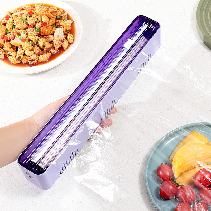 Plastic wrap cutter magnetic refrigerator handy gadget food grade for home kitchen disposable plastic wrap tear-free cutting box
