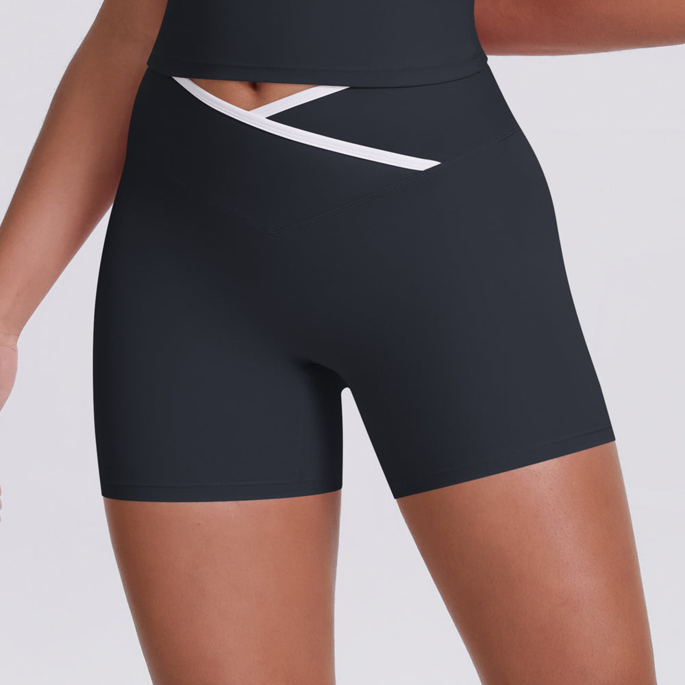 New arrival nude contrast colorpatchwork yoga clothes quick-drying tight butt lifting sports multi-piece set outdoor running fitness suit