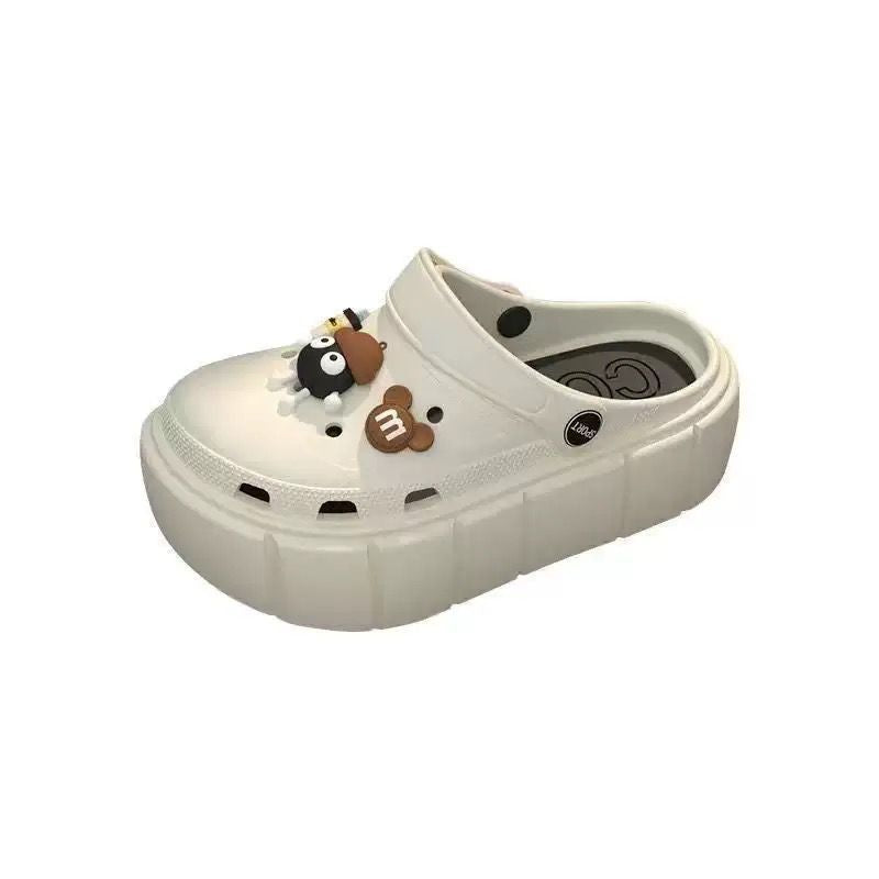 Baotou shoes heightenedthick solecute crocs women's summer slippers crocs diy accessories non-slip 2025new arrival