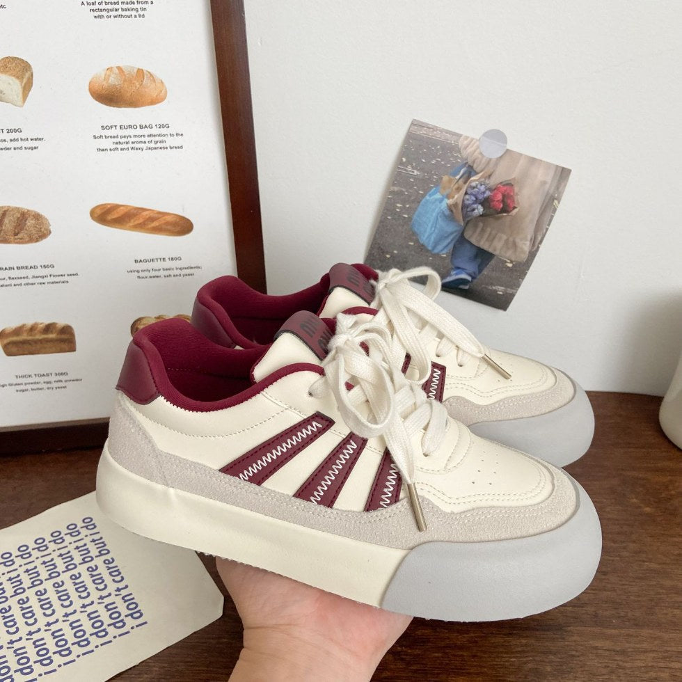 German army trainer (gat) platform sneakers - women's leather upper,  spring new arrivals, chic & unique korean style, low-top student sneakers, white canvas shoes