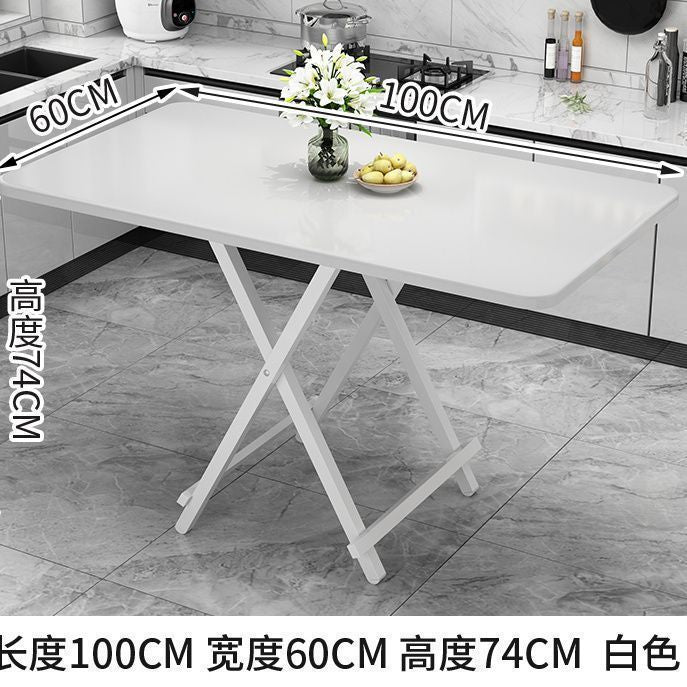 Foldable table dining table for home rectangular outdoor convenient stall table dining table suit combined with small square table