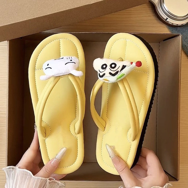 flip-flops for women, fashionable indoor non-slip bathroom, anti-odor, cute flat bottom beach flip-flops for women wholesale