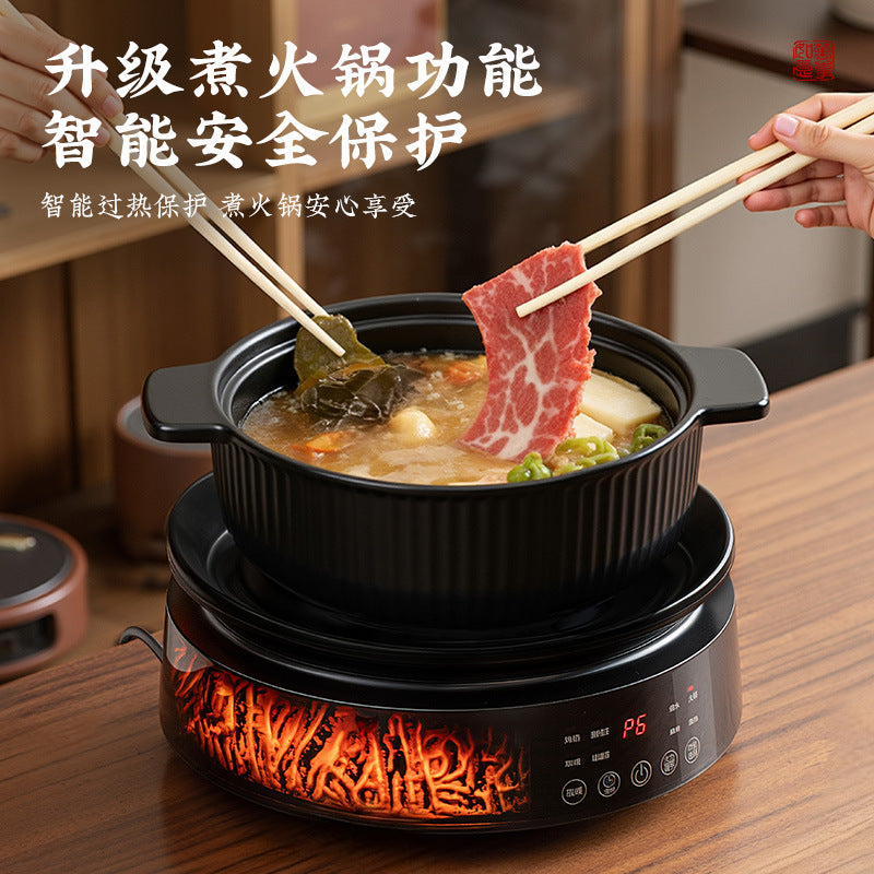 Full screen imitation charcoal electric ceramic stove tea making set glass teapot health tea stove indoor tea making equipment