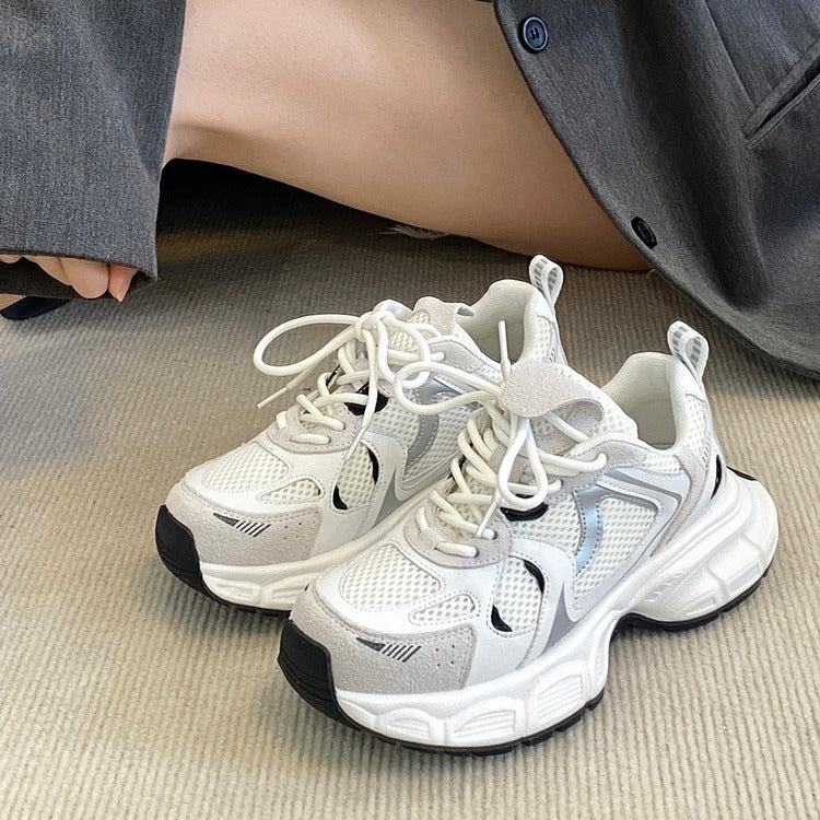 Dad shoes women's 2026 summer autumnew arrival women's mesh breathable whiteheight increaser small casual sports women's shoes