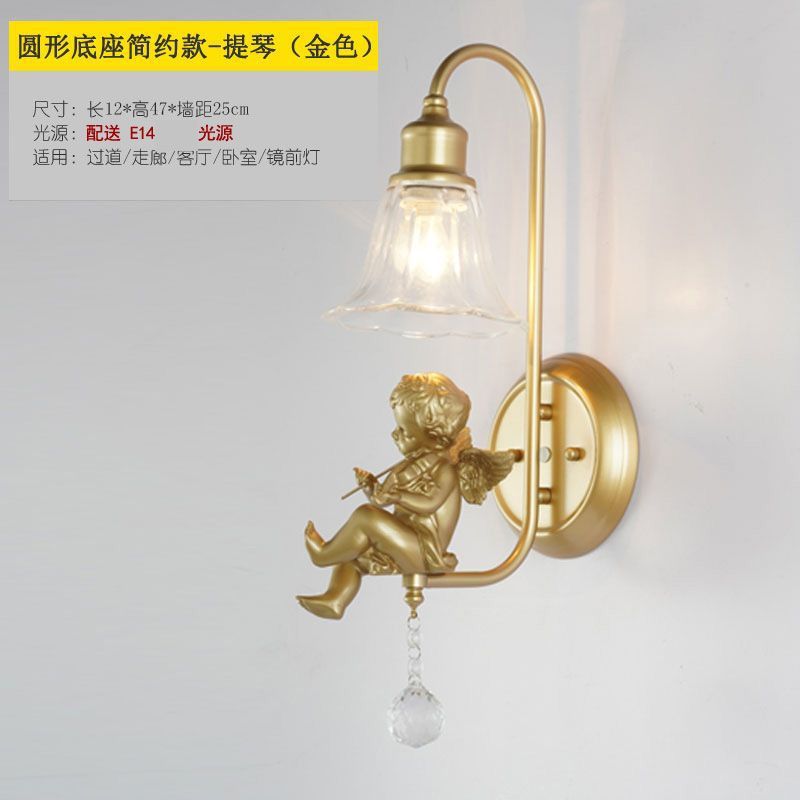 American crystal wall sconce - hallway, aisle, vanity mirror lighting - nordic creative living room, study, background wall, bedroom bedside fixture