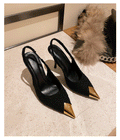 Black woolen sandals 7cm