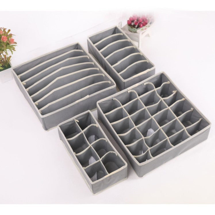 Home Day Non-woven Four-piece Storage Box Fabric Storage Box Underwear Storage Box Underwear Finishing Box