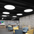 Led round ring pendant light - industrial style lighting fixture for office, gym, store, and hallway