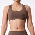 Fashion cross-border backless cross fitness vest with chest pad fashion silm yoga wear outdoor running sportswear for women