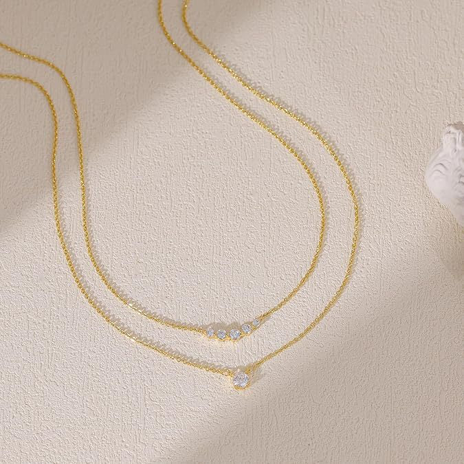 Fashion cross-border three-layer gold o-shaped chain copper-plated real gold box chain necklace accessible luxury clavicle chain jewelry