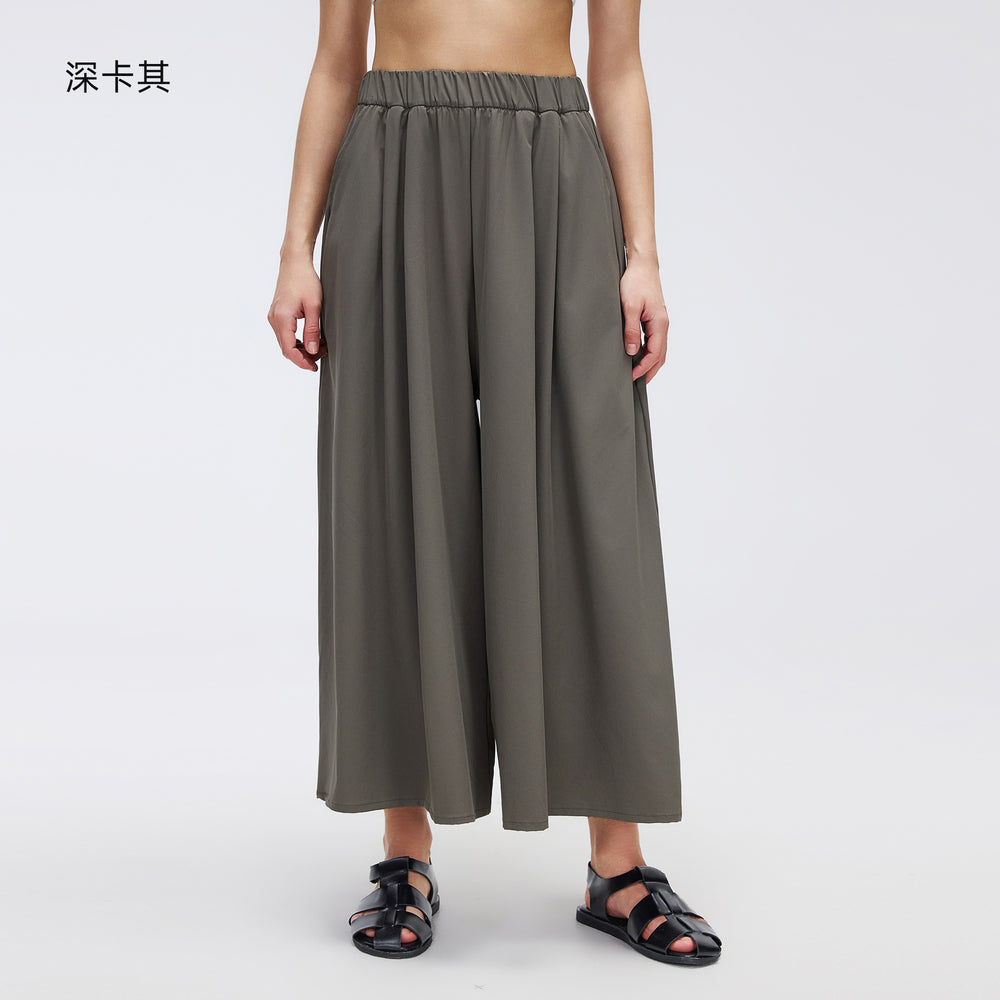 Draped loose culottes for women spring and summer thin lazy casualloose pantseleganthigh waist yoga dance pants d26054