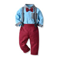 New arrivals: autumn collection - boys' cotton long-sleeve shirt & overalls set - perfect for first birthday & christmas gifts (cross-border e-commerce)