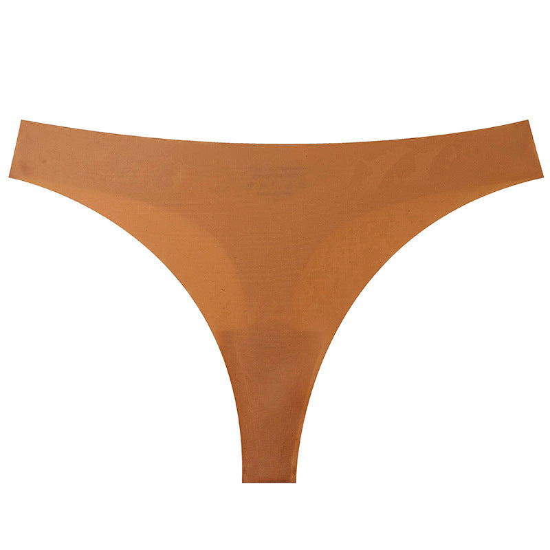 fashion seamless ice silk bikini underwear low-waist plaid breathable pure cotton bottom crotch girls briefs