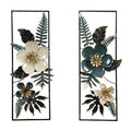 Hallway artificial metal floral wall decor, living room background wall ornament, study room southeast asian handmade iron floral hanging decoration