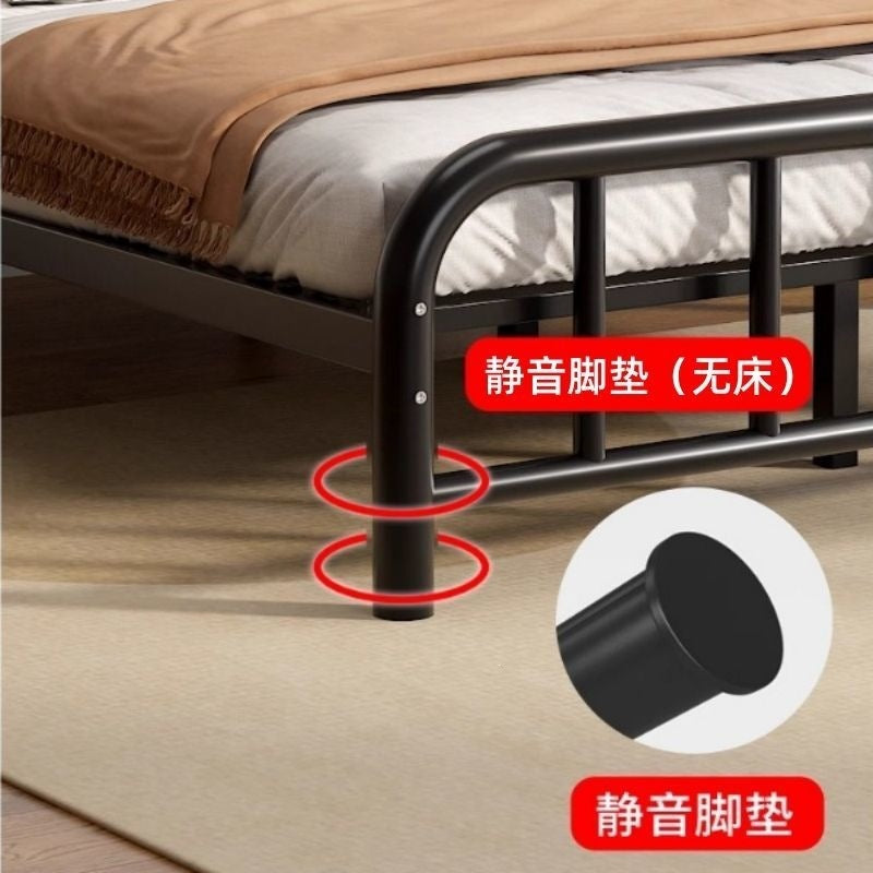 Wrought iron bed double bed 1.8m european style casual1.5 reinforced thickened single iron bed rental house iron frame bedkids
