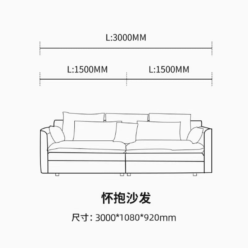 Casual cotton and linen sofa small apartment wabi-sabi style living room fully removable and washable linen cream style three-seater sofa