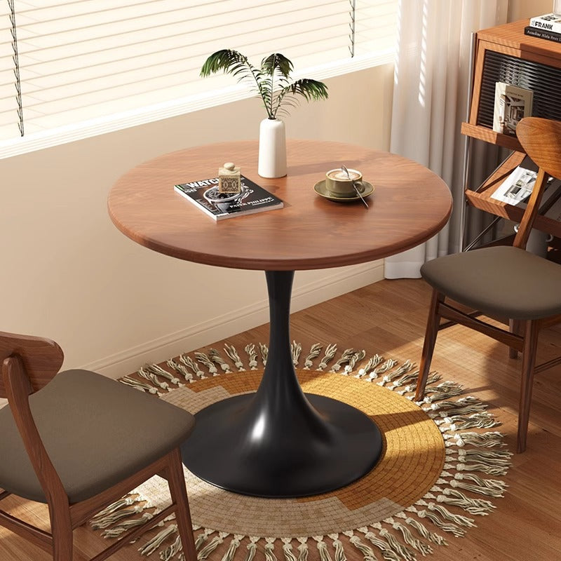 Small apartment dining table, home balcony table, tulip round table, suitable for bubble tea shops, negotiation table, restaurant small round table