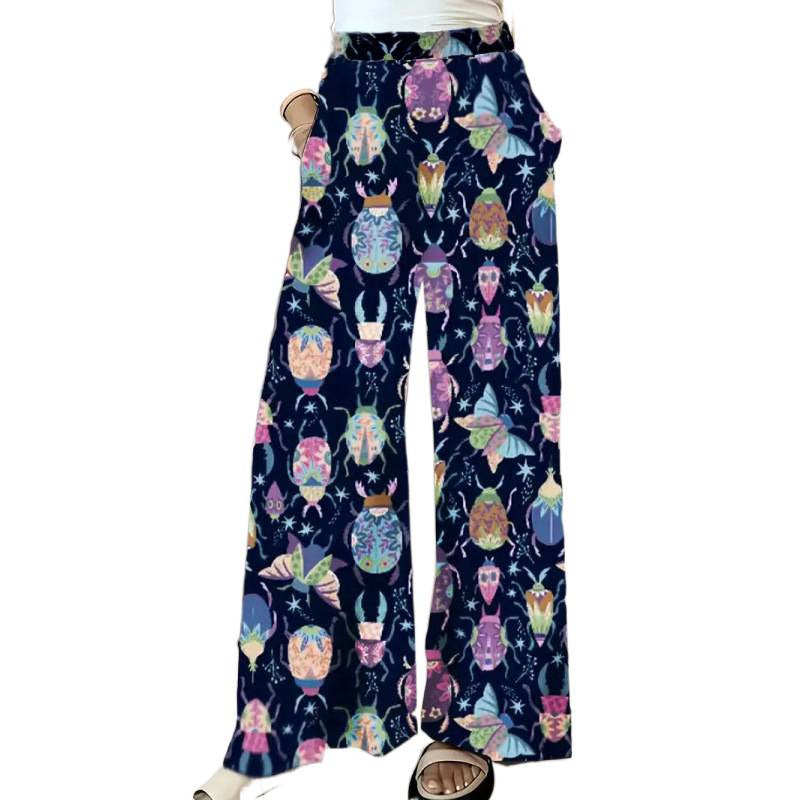 Shipped to europe and the us: -style, flowy, slimming wide-leg pants with a casual floral print, perfect for independent cross-border e-commerce stores