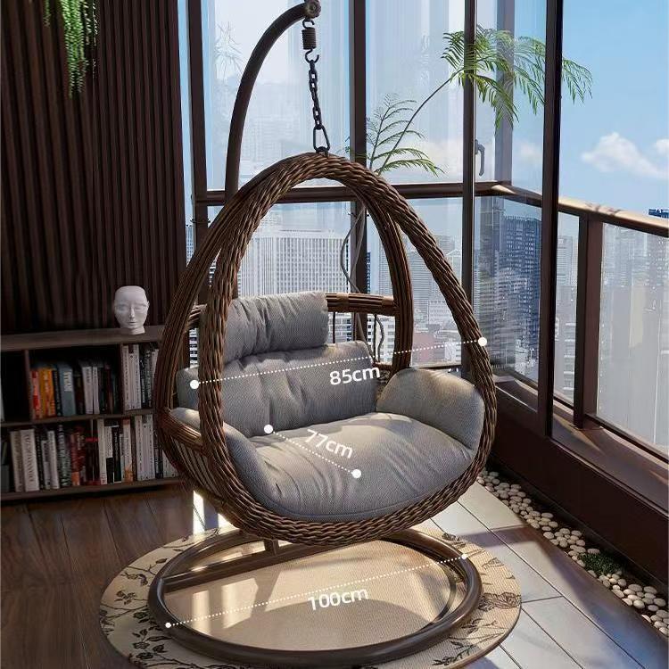 Lazy hammock hanging basket rattan chair for home cradle chair indoor balcony hanging chair courtyard bird's nest hanging plant double swing