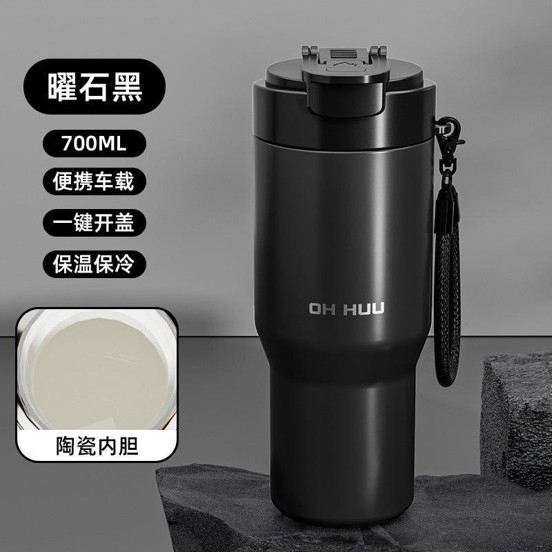 316 big mac thermos cup large capacity water cup cold ice cup stainless steel liner double drinking straw cup personalized