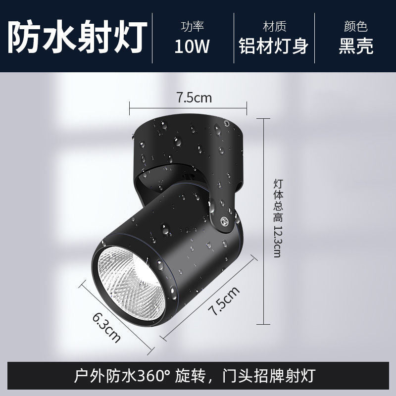 Led outdoor waterproof spotlight - adjustable angle for storefront signs, wall advertising, and outdoor flood lighting