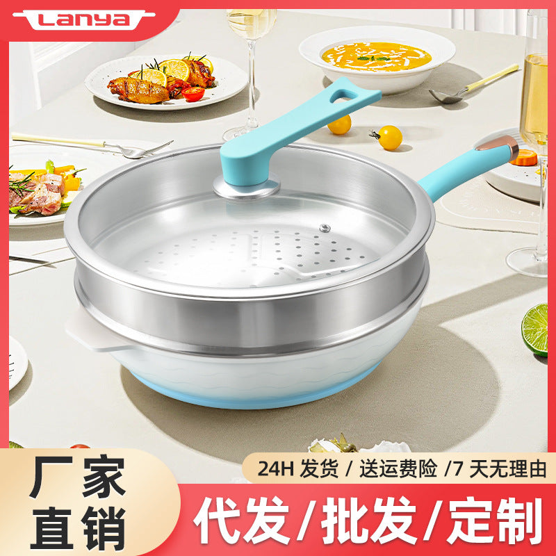 Household medical stone non-stick pan cooking pot kitchen pan pot cooking pot induction cooker neutral pot wholesale