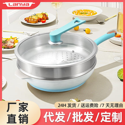 Household medical stone non-stick pan cooking pot kitchen pan pot cooking pot induction cooker neutral pot wholesale