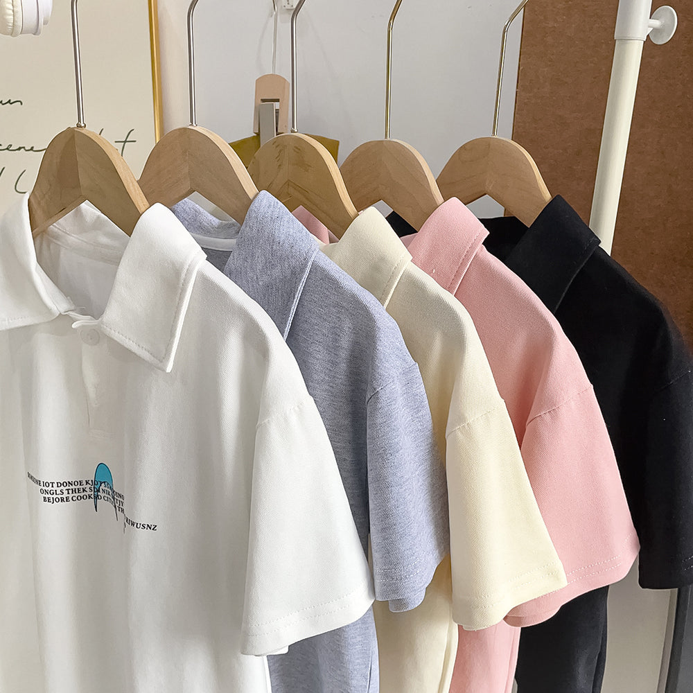 【summer new arrivals】pure cotton kids' polo shirt - summer collection for boys and girls - korean style turn-down collar short sleeve s003