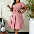 D3370 cross-border  fashionexportrufflesnew arrivalstereo flower large size women's african dress