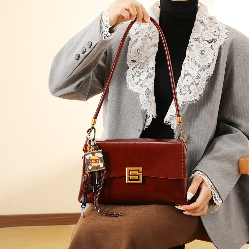 Red bag for women, high-end elegant, bridal wedding bag, daily use, underarm bag, niche style design, crossbody bag for women