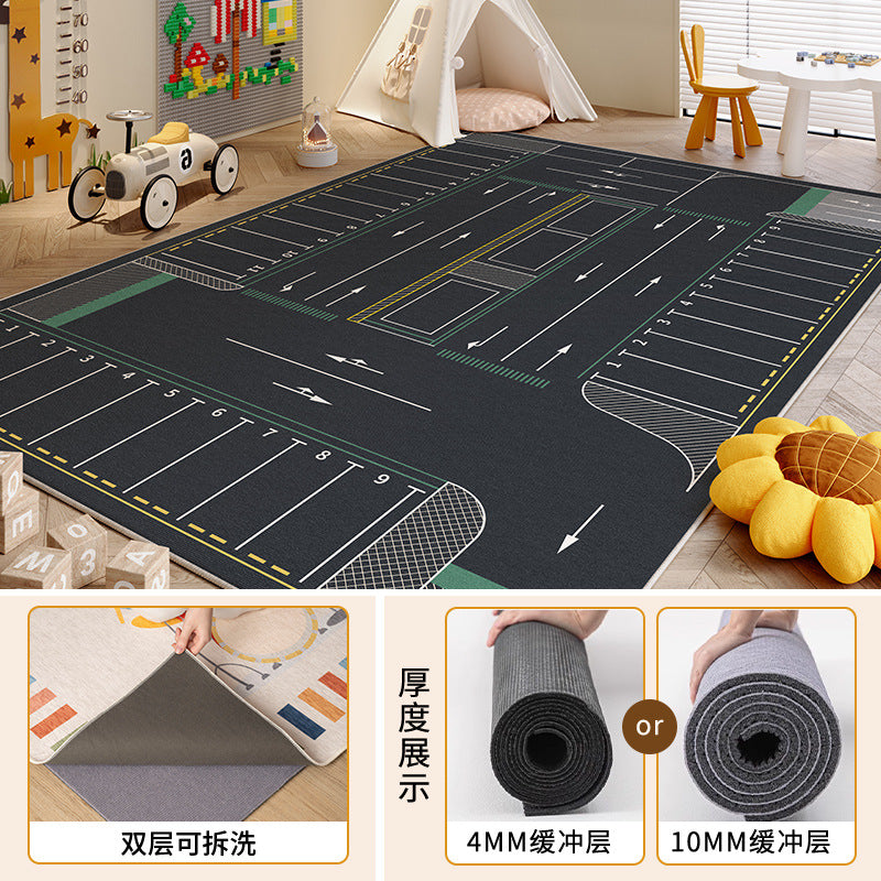 Removable and washable carpet kids room machine washable reading area double layer washable floor mat winter climbing mat bedroom bedside blanket