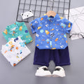 summer new arrivals: boys' summer outfit - casual shirt & shorts set (two-piece) for infants and toddlers