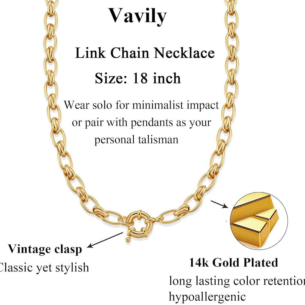Titanium steel vacuum plating in the furnace 18k real gold spring buckle open ring pearl paper clip detachable basic chain