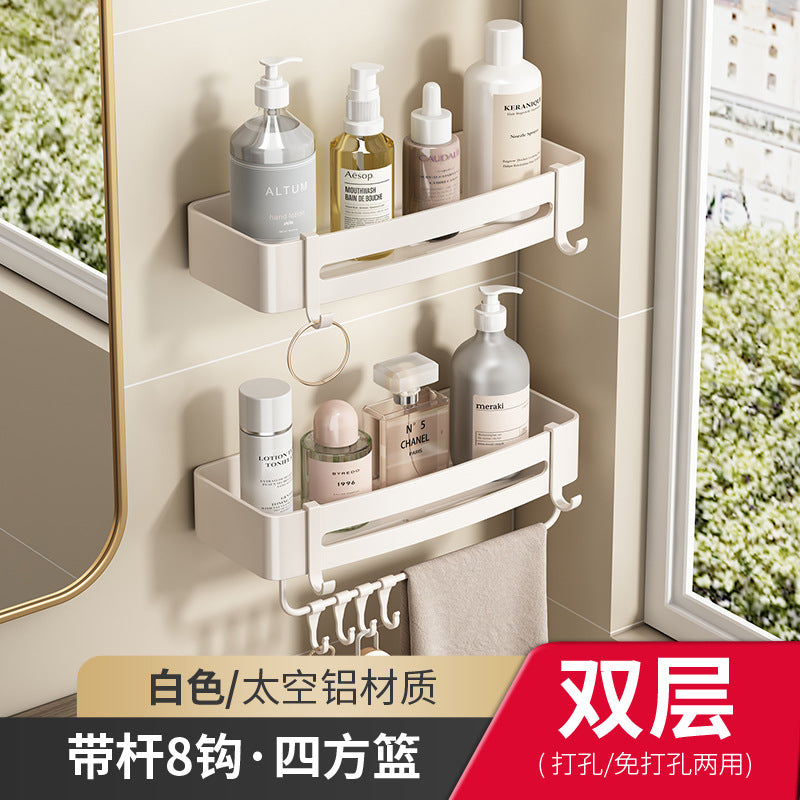 White Toilet Shelf No Punching Triangular Bathroom Toilet Wash Table Wall Mounted Wall Storage Toilet