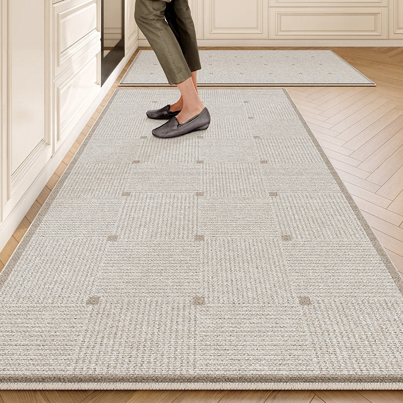 Kitchen floor mat non-slip oil-proof wipeable waterproof pure color stain-resistant mat easy-care for homethickened foot mat wholesale
